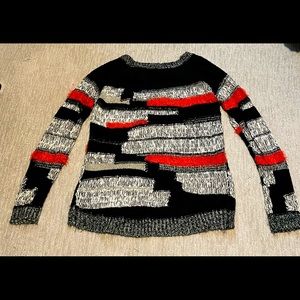 Sweater Soft Red Black Grey